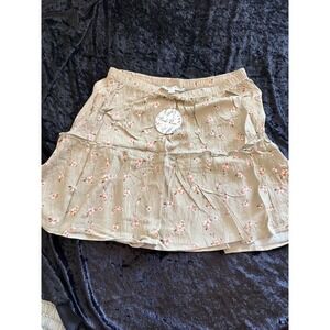 Pink Rose Pearl Floral Skirt PS2W71016 Sz L - NWT